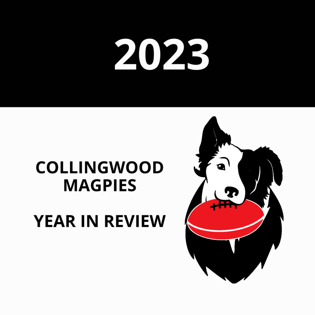 2023 Collingwood year in review cover for the Mongrel Punt